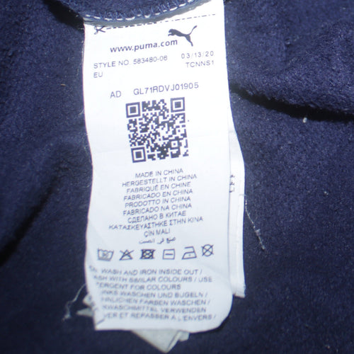Puma Men’s Blue Pullover Hoodie M Logo Sports Fleece Sweatshirt