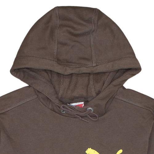 Puma Men’s Brown Pullover Hoodie Small Logo Graphic Sweatshirt