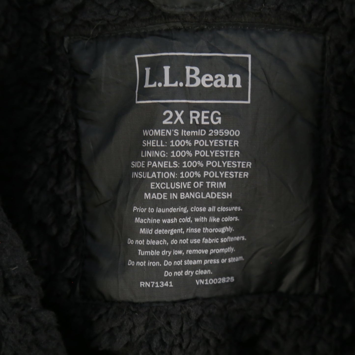 L.L.Bean Men's Black Quilted 2XL Regular Insulated Jacket