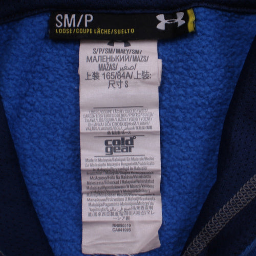 Under Armour Mens Blue Pullover Hoodie Size S ColdGear Fleece