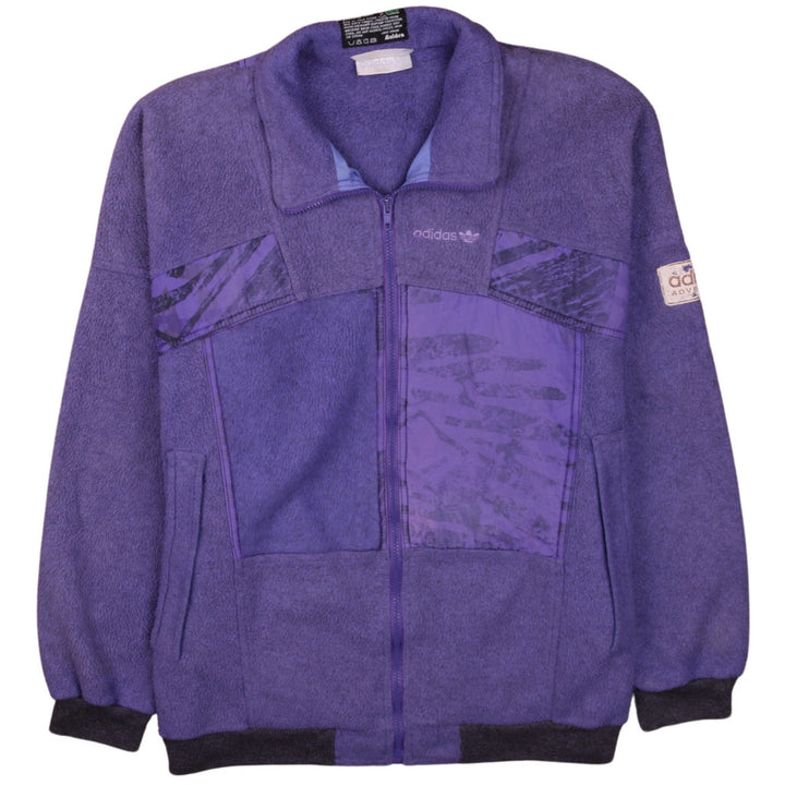 Adidas Men's Purple Fleece Full Zip Retro 90s Jacket Size L