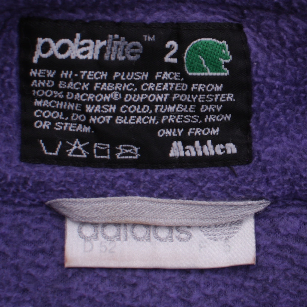 Adidas Men's Purple Fleece Full Zip Retro 90s Jacket Size L