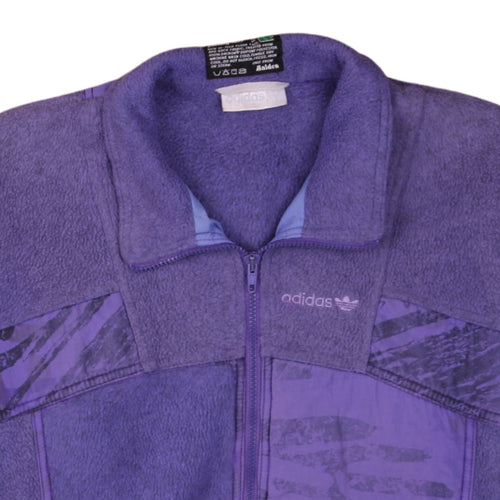 Adidas Men's Purple Fleece Full Zip Retro 90s Jacket Size L
