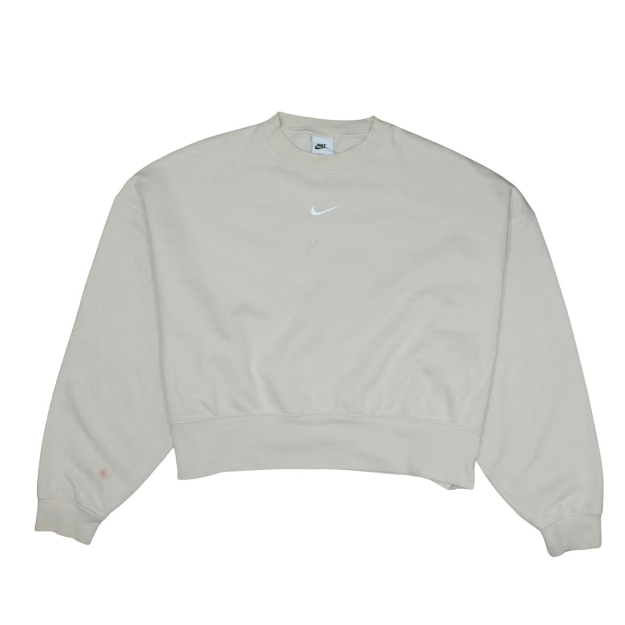 Nike Womens Beige Crew Neck Pullover Sweatshirt XS Cotton Blend