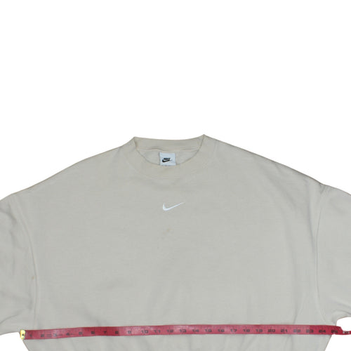 Nike Womens Beige Crew Neck Pullover Sweatshirt XS Cotton Blend