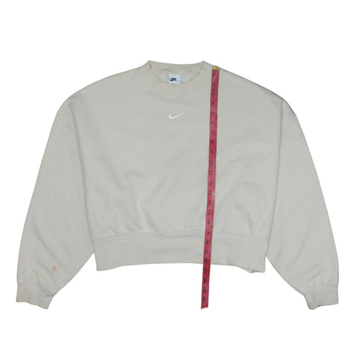 Nike Womens Beige Crew Neck Pullover Sweatshirt XS Cotton Blend
