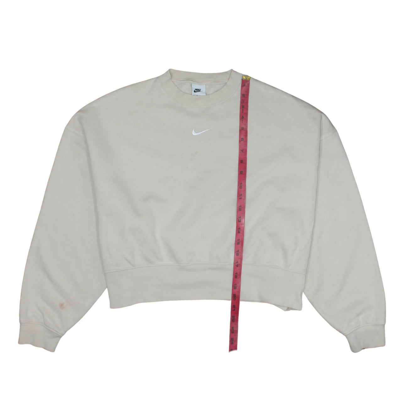 Nike Womens Beige Crew Neck Pullover Sweatshirt XS Cotton Blend