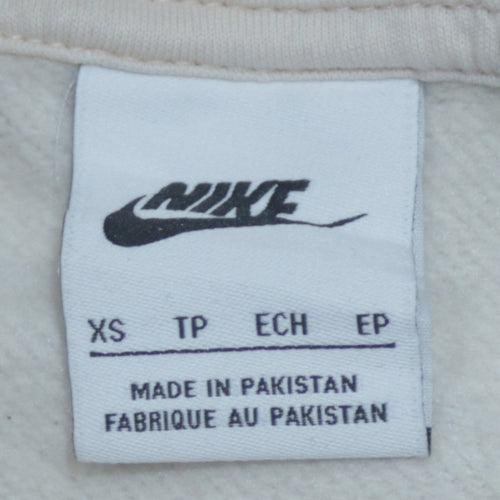 Nike Womens Beige Crew Neck Pullover Sweatshirt XS Cotton Blend