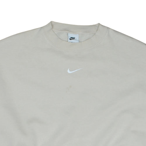 Nike Womens Beige Crew Neck Pullover Sweatshirt XS Cotton Blend