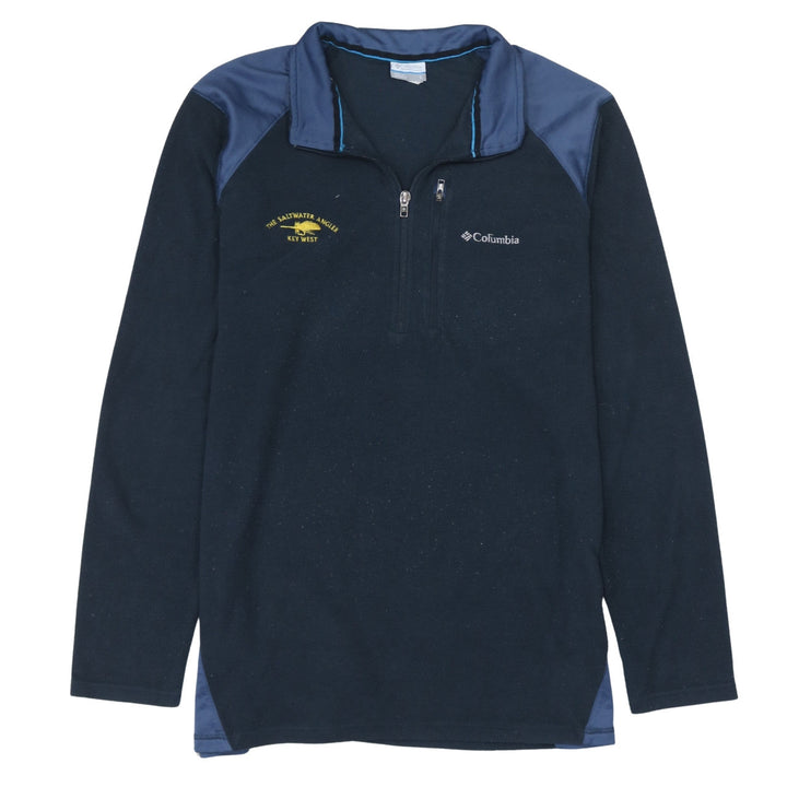 Columbia Mens Blue 1/2 Zip Fleece Sweatshirt L Outdoor Hiking