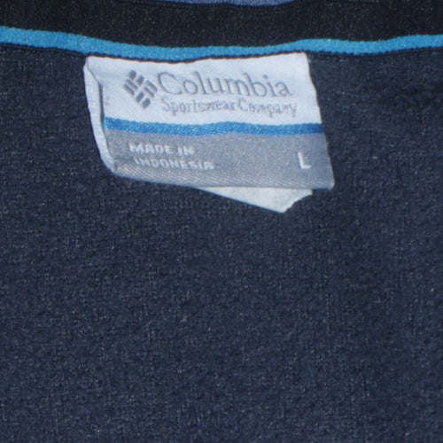 Columbia Mens Blue 1/2 Zip Fleece Sweatshirt L Outdoor Hiking