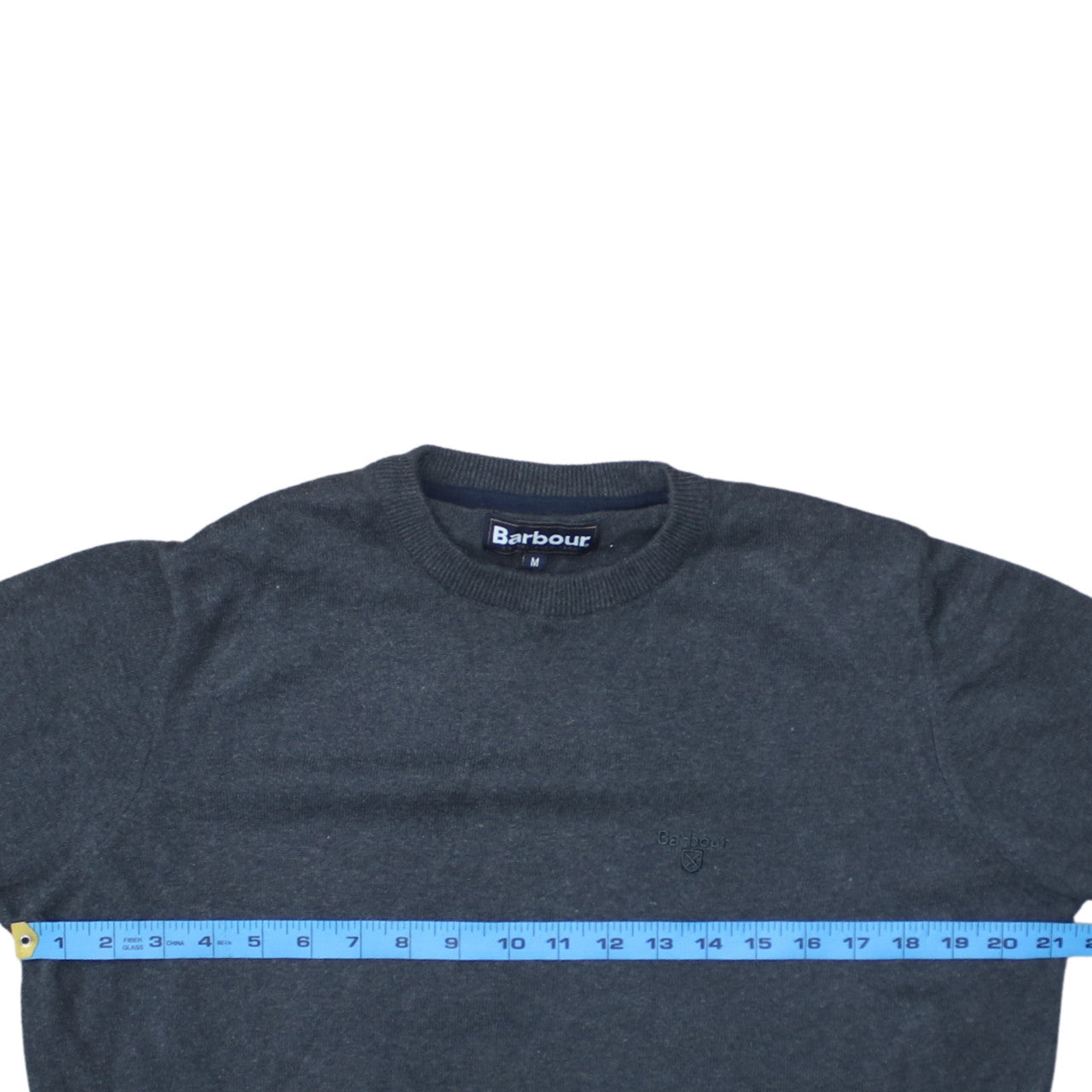 Barbour Men’s Grey Wool Crew Neck Pullover Jumper M