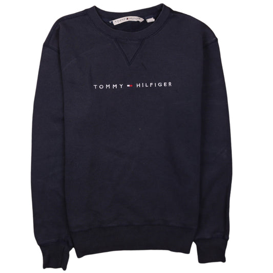 Tommy Hilfiger Men's Blue Logo Crew Neck Pullover Sweatshirt M