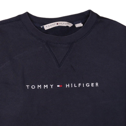 Tommy Hilfiger Men's Blue Logo Crew Neck Pullover Sweatshirt M