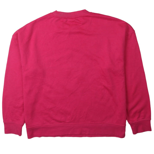 Disney Women Pink Stitch Sweatshirt UK 12/14 Pullover Crew Neck