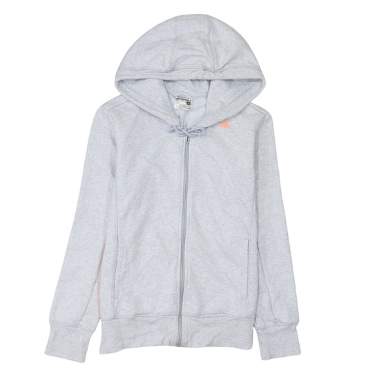 Adidas Womens Grey Full Zip Hoodie Small Climalite Essentials