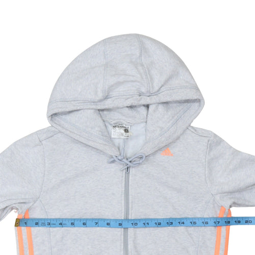 Adidas Womens Grey Full Zip Hoodie Small Climalite Essentials