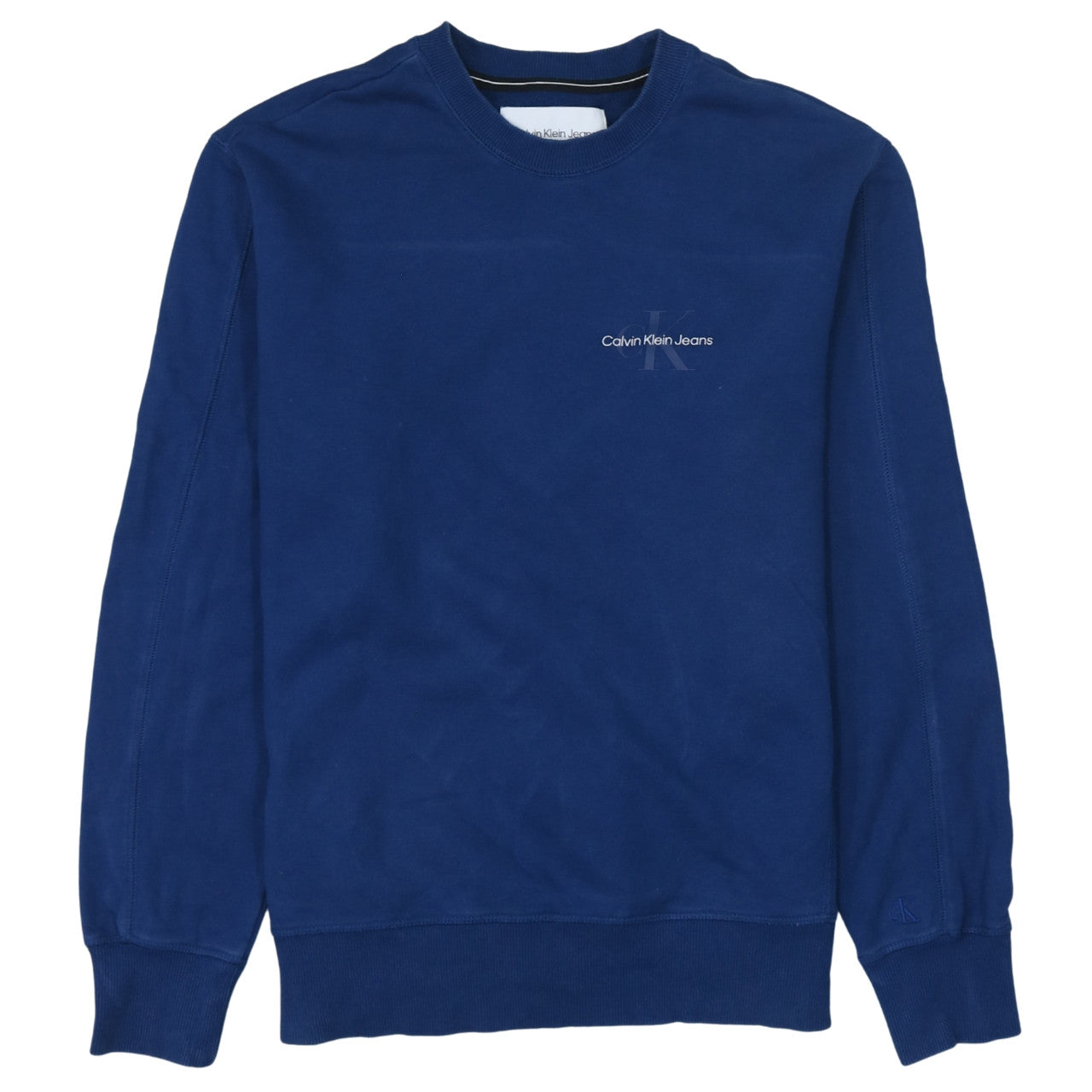 Calvin Klein Jeans Men's Blue Crew Neck Cotton Sweatshirt Size M