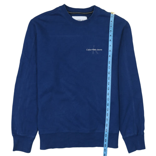 Calvin Klein Jeans Men's Blue Crew Neck Cotton Sweatshirt Size M