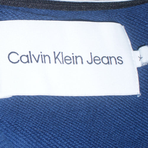Calvin Klein Jeans Men's Blue Crew Neck Cotton Sweatshirt Size M