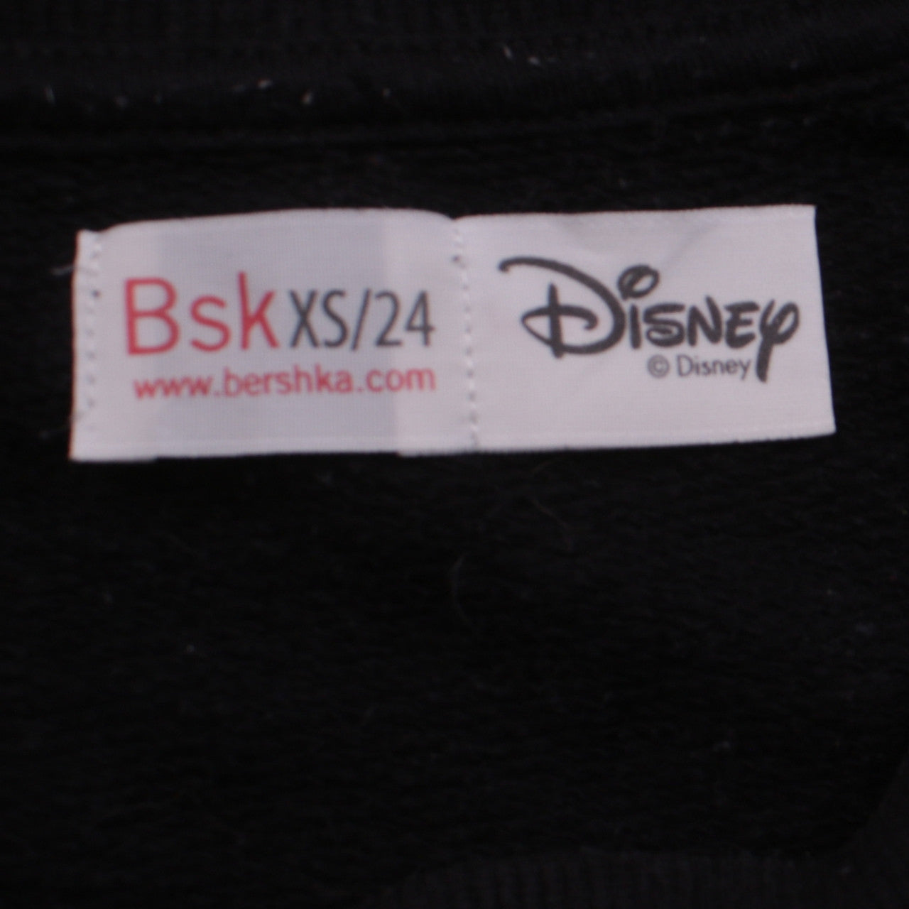 Bershka Women Black Mickey Mouse Pullover Sweatshirt XS