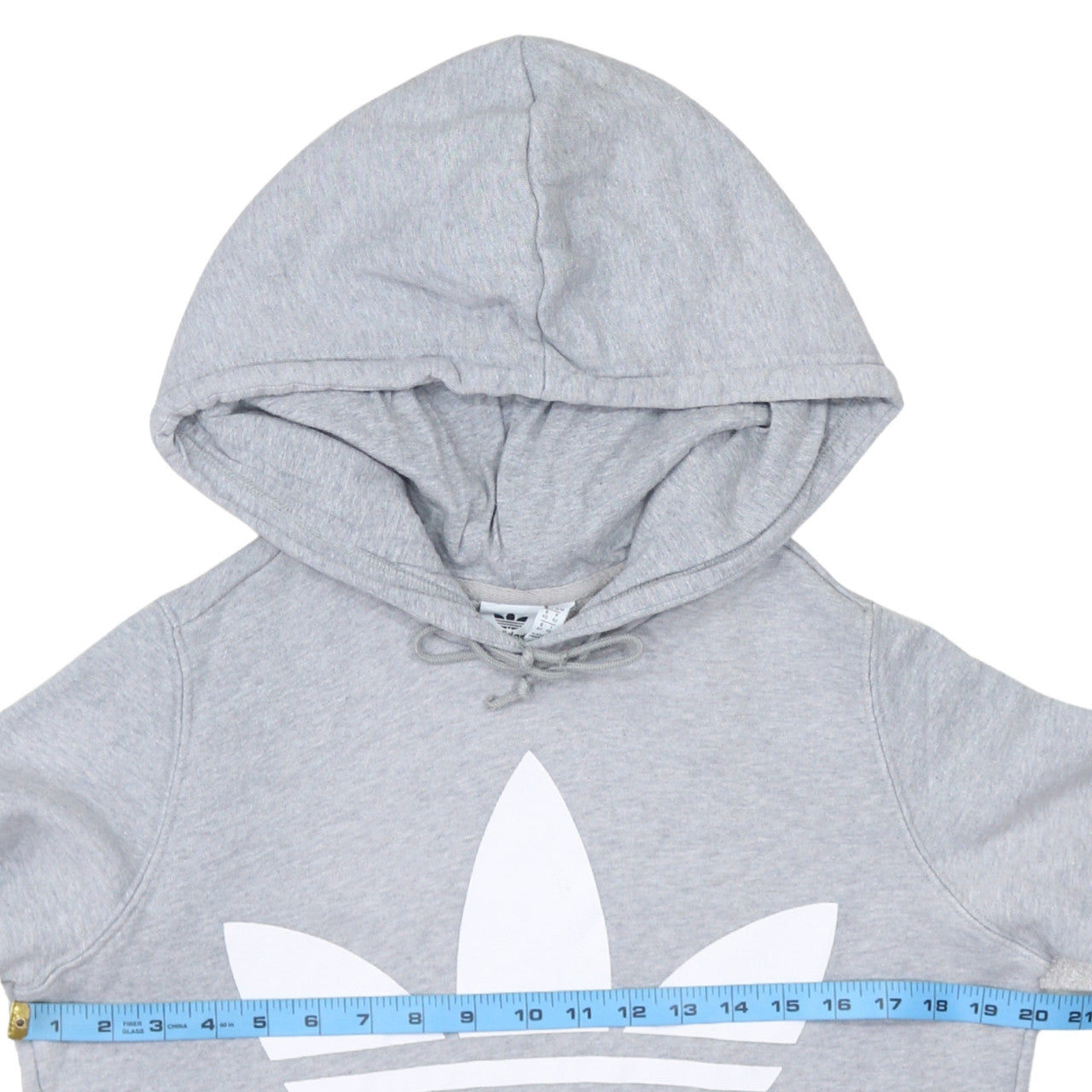 Adidas Women's Grey Pullover Hoodie UK 14 Long Sleeve Logo Sweatshirt