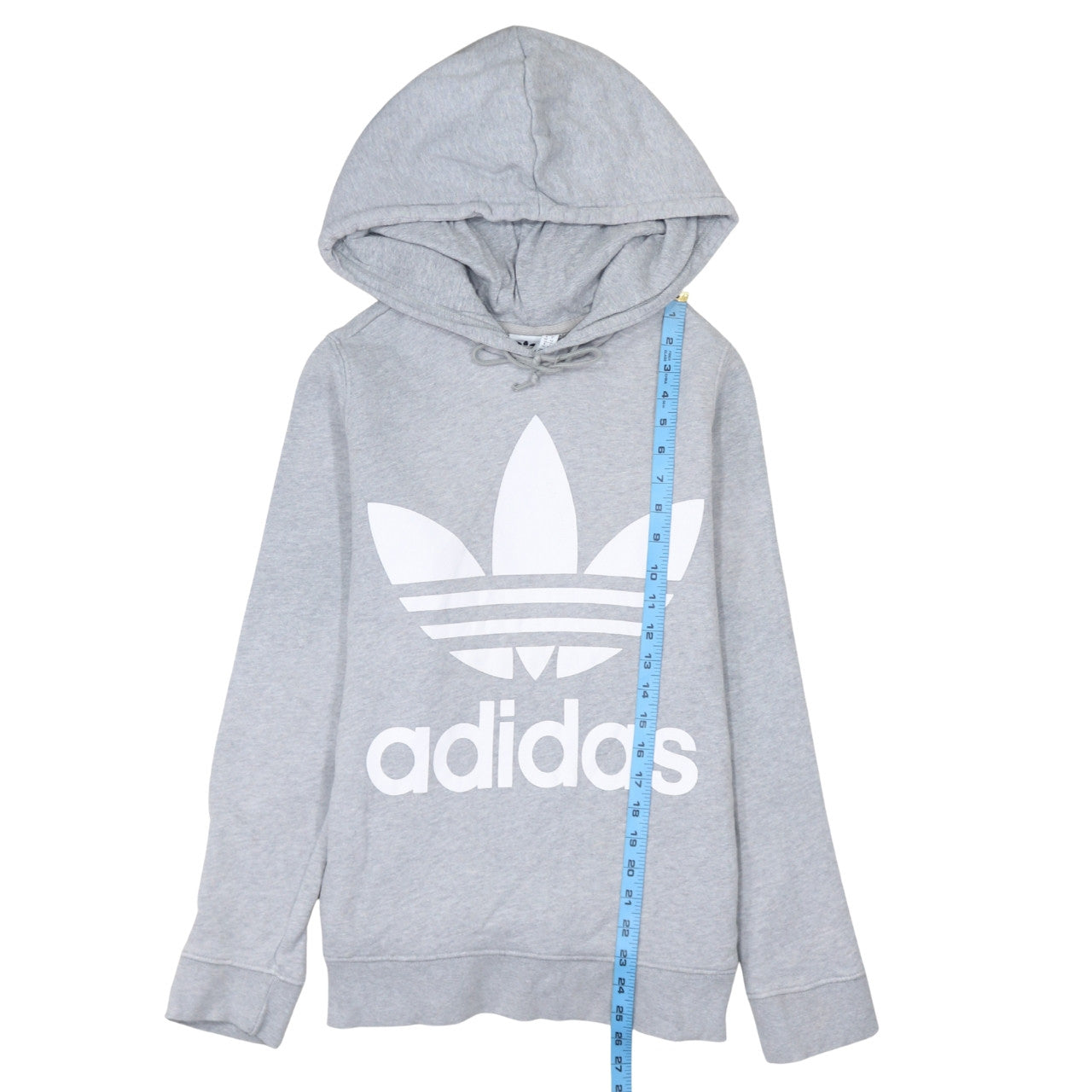 Adidas Women's Grey Pullover Hoodie UK 14 Long Sleeve Logo Sweatshirt