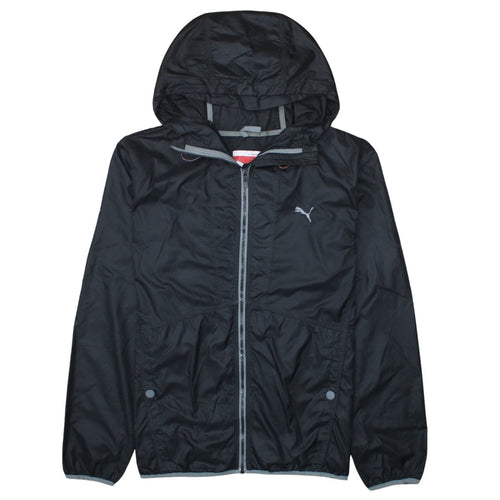 Puma Men's Black L Lightweight Hooded Windbreaker Jacket