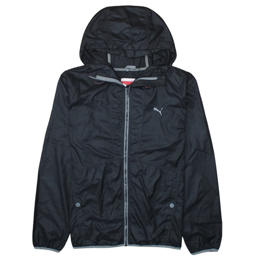 Puma Men's Black L Lightweight Hooded Windbreaker Jacket