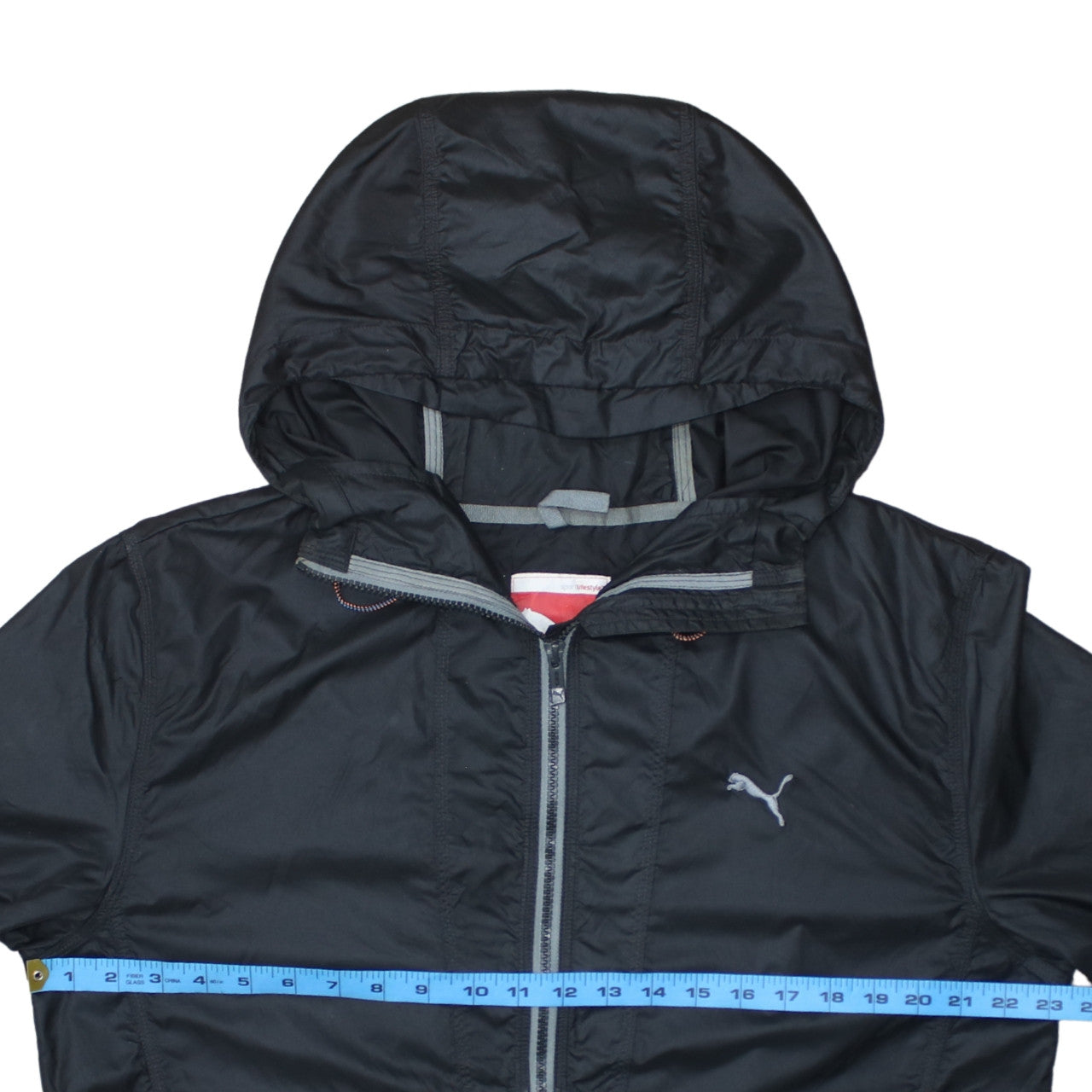 Puma Men's Black L Lightweight Hooded Windbreaker Jacket