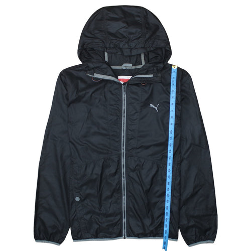 Puma Men's Black L Lightweight Hooded Windbreaker Jacket
