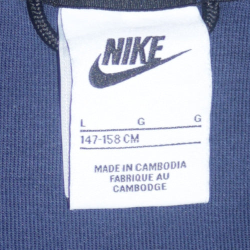 Nike Boys Blue Full Zip Hoodie Size L 147-158cm Hooded Sweatshirt