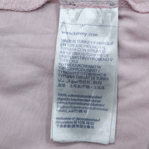 Tommy Hilfiger Men's Pink Cotton Crew Neck T-Shirt XL