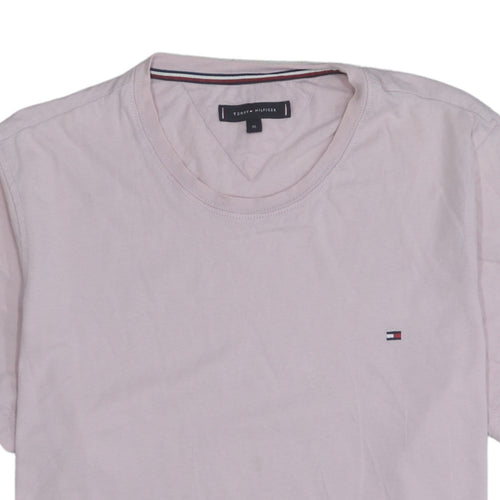 Tommy Hilfiger Men's Pink Cotton Crew Neck T-Shirt XL