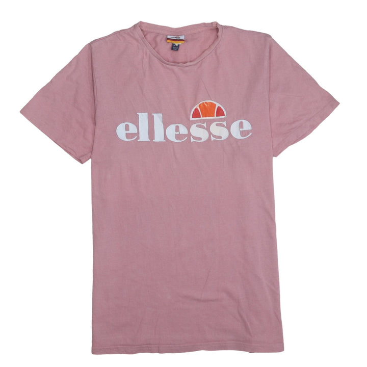 Ellesse Womens Pink Short Sleeve Cotton Logo T-Shirt Size 10