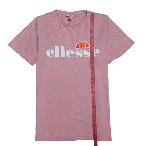 Ellesse Womens Pink Short Sleeve Cotton Logo T-Shirt Size 10