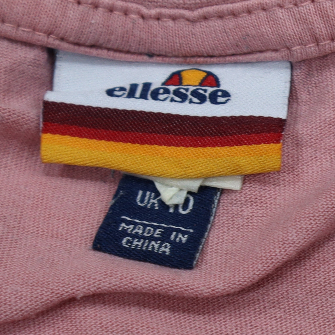 Ellesse Womens Pink Short Sleeve Cotton Logo T-Shirt Size 10