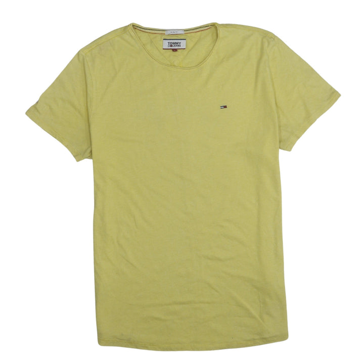 Tommy Jeans Men's Yellow Slim Fit Cotton Blend T-Shirt Size L