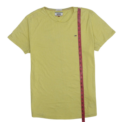 Tommy Jeans Men's Yellow Slim Fit Cotton Blend T-Shirt Size L