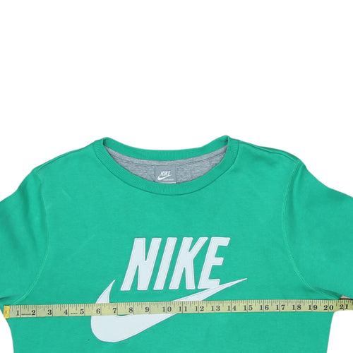 Nike Men's Green Crew Neck Logo Pullover Sweatshirt Size S