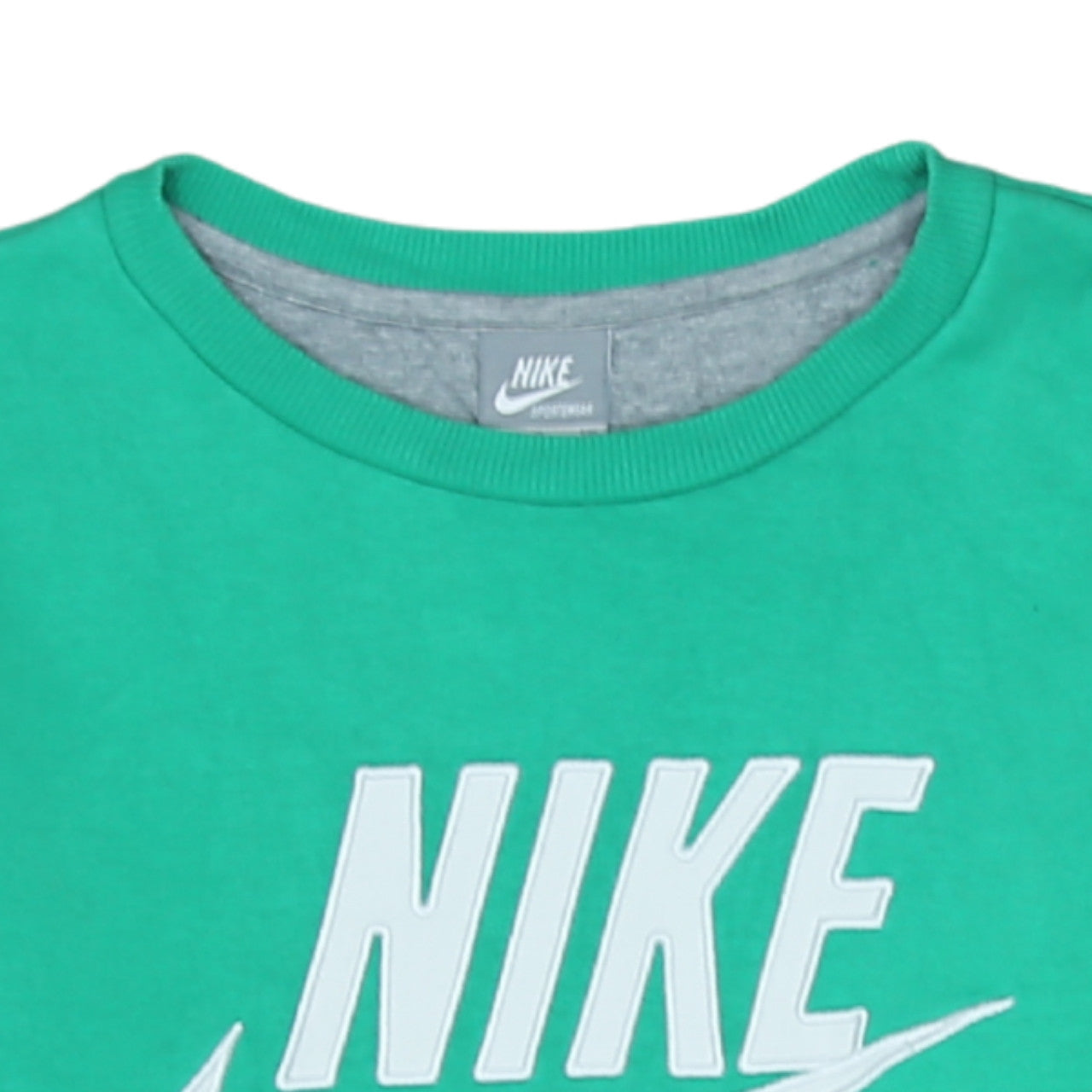 Nike Men's Green Crew Neck Logo Pullover Sweatshirt Size S