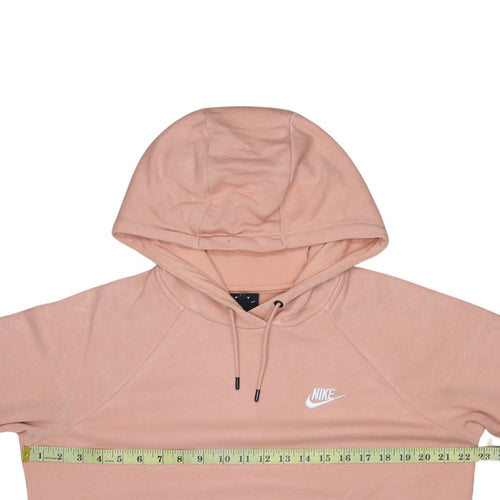 Nike Womens Pink Pullover Hoodie Medium Cotton Blend Logo Casual
