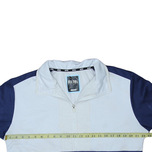 Diesel Men’s Blue XL 1/4 Zip Colour Block High Neck Sweatshirt