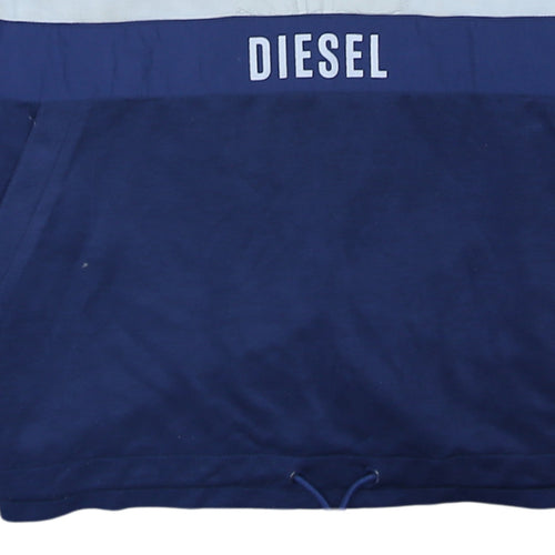 Diesel Men’s Blue XL 1/4 Zip Colour Block High Neck Sweatshirt