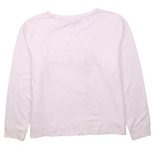 Nautica Women's White Pullover Sweatshirt L Logo Casual Nautical
