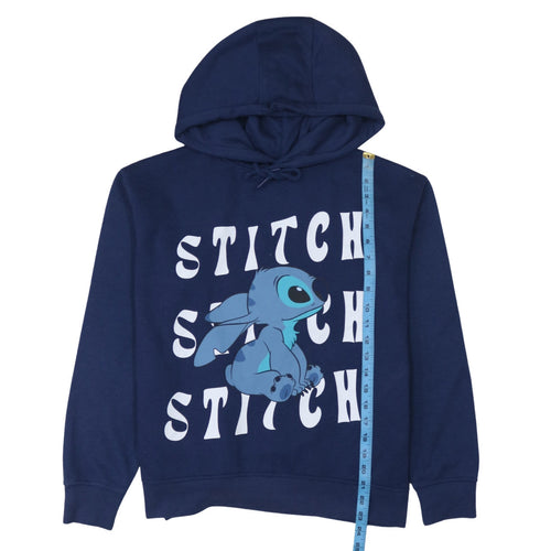 Disney Women’s Navy Stitch Hoodie Size S Pullover Graphic Print