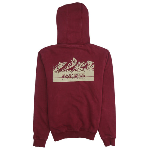 Napapijri Men's Red Pullover Hoodie S Outdoor Logo Fleece