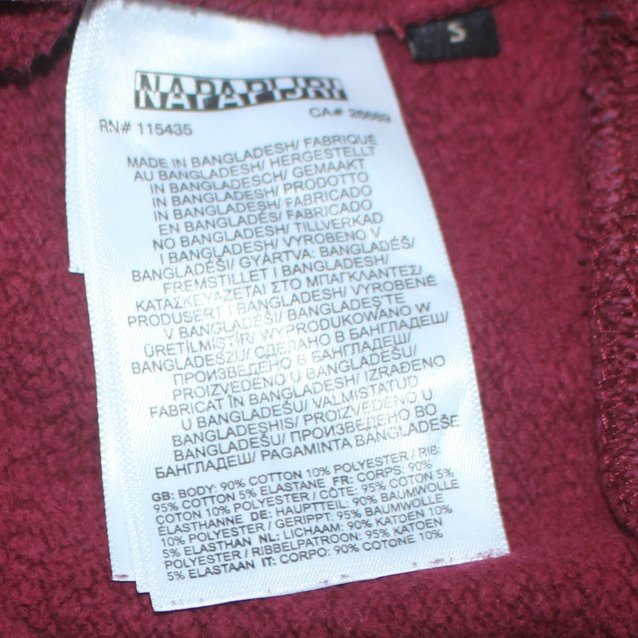 Napapijri Men's Red Pullover Hoodie S Outdoor Logo Fleece