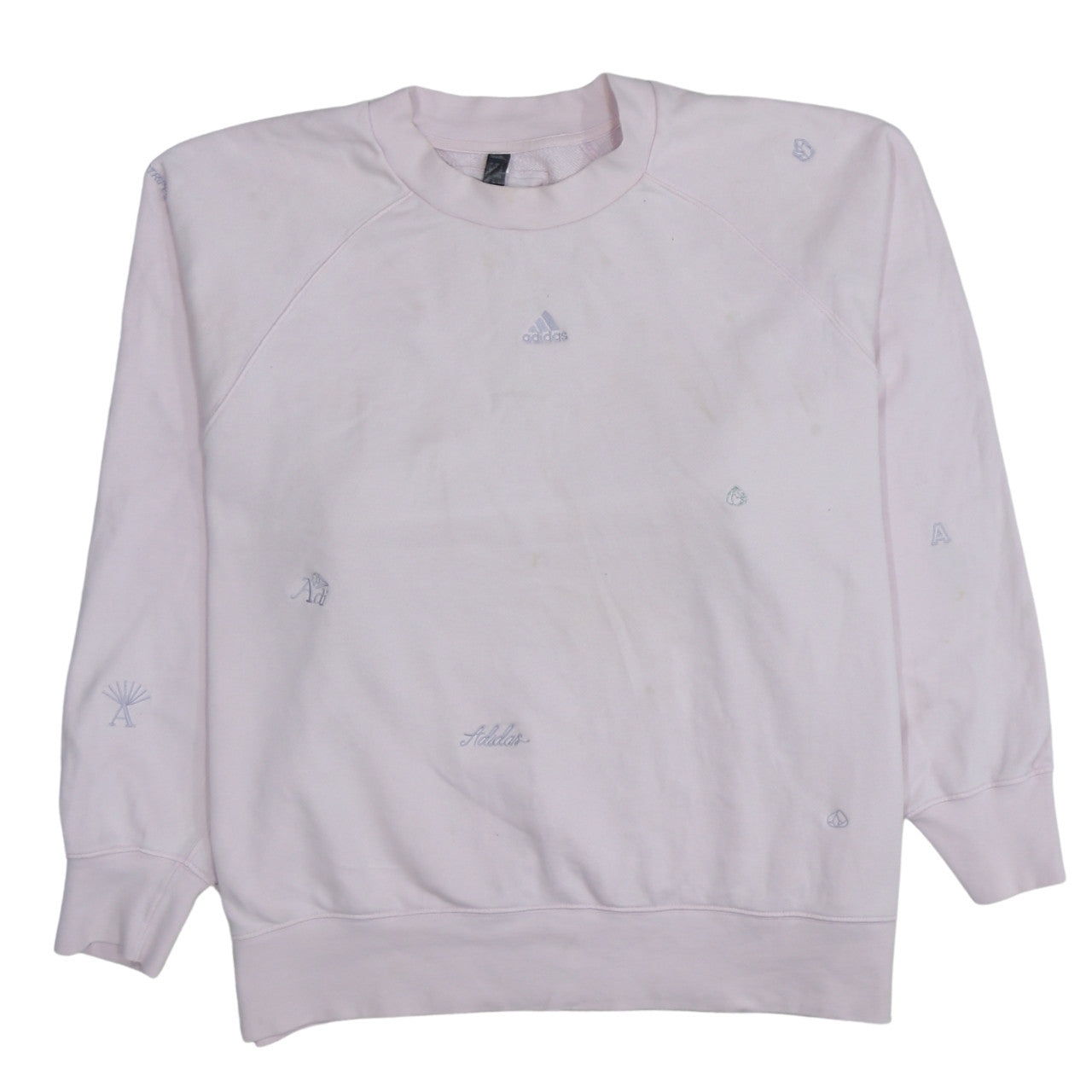 Adidas Women Pink Sweatshirt Size 14 Pullover Crew Neck Rose Quartz