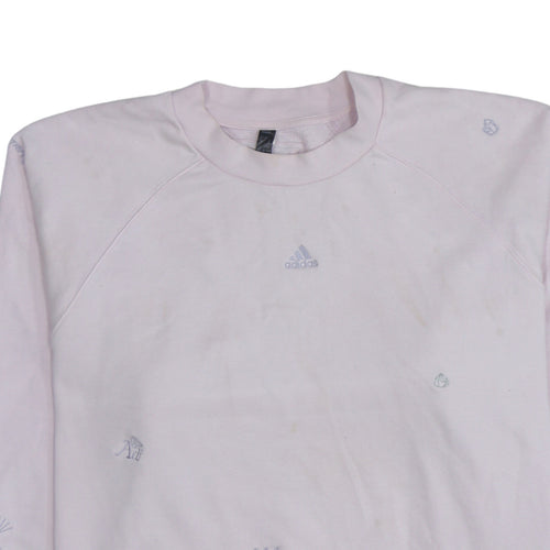 Adidas Women Pink Sweatshirt Size 14 Pullover Crew Neck Rose Quartz